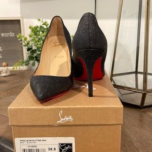 Christian Louboutin Pigalle 85 Glitter mini black 38.5 (8)
